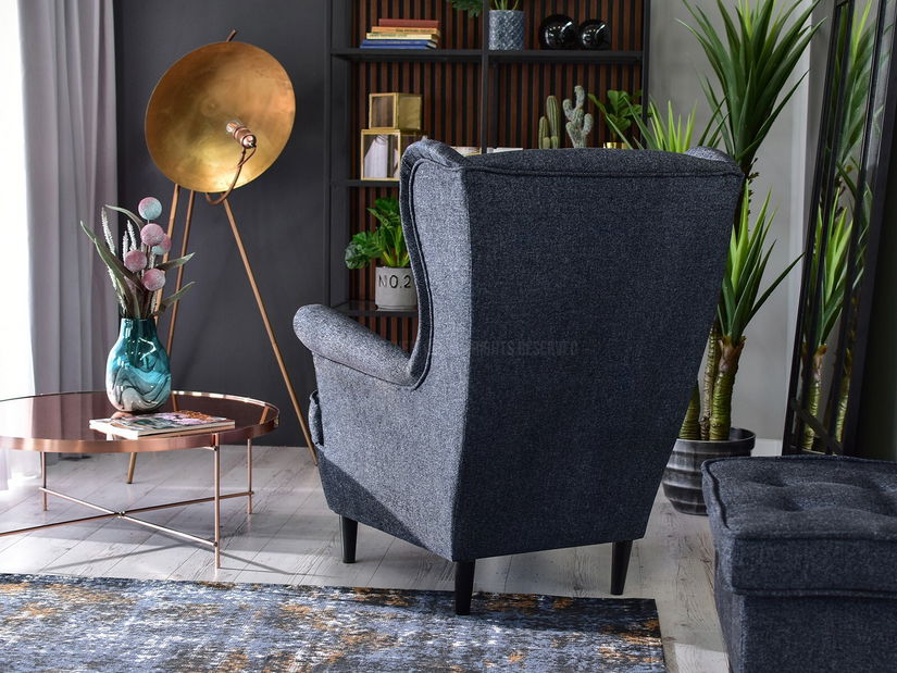 Křeslo ušák Margis (šedá)