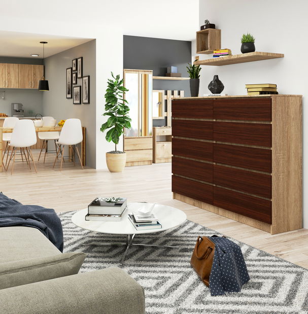 Komoda Kurtinaitis 10SZ (dub sonoma + wenge)