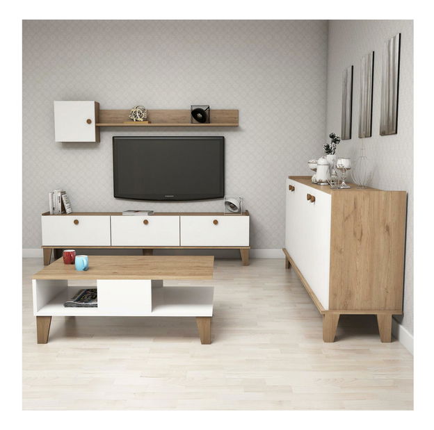 Obývací stěna Sommer 3 (dub + bílá) *výprodej