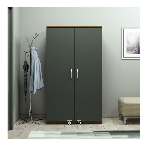 Šatní skříň Passek (ořech + antracit)