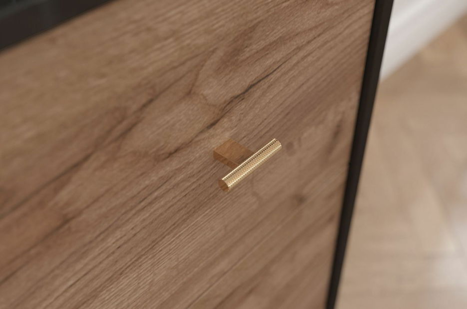 Komoda Naturlig Sinoit (dub craft + černý lesk)