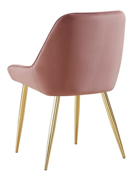 Jídelní židle Soddy (růžová + zlatá)