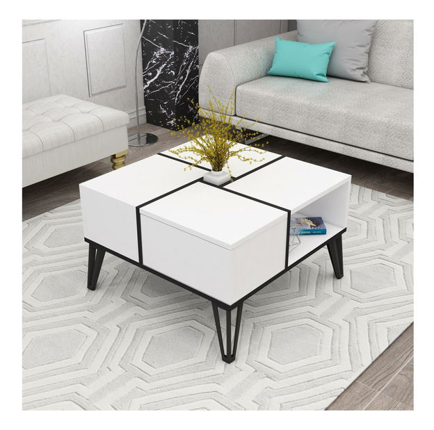 Konferenční stolek Nicholas (bílá + černá) *bazár