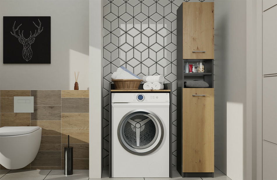 Skříňka na pračku Perdieron 1 (antracit + dub artisan)