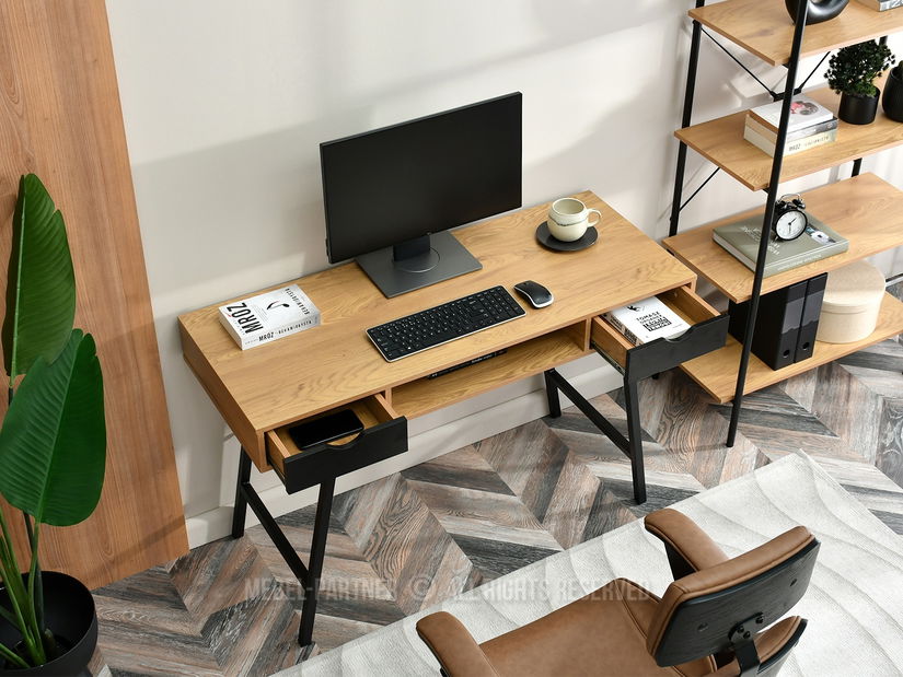 PC stolek Gavon (dub černý + černá)