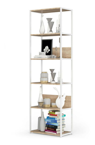 Regál Loriana III (bílá + dub sonoma)