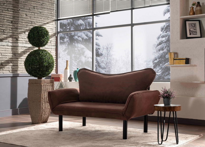 Rozkládací pohovka dvoused Chatty (hnědá)