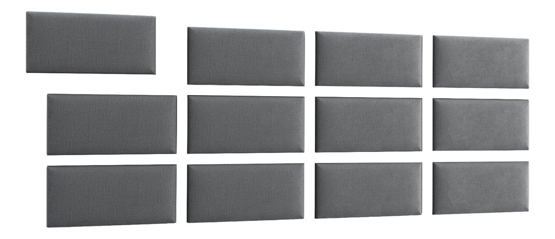 Set 12 čalouněných panelů Quadra 240x90 cm (šedá)