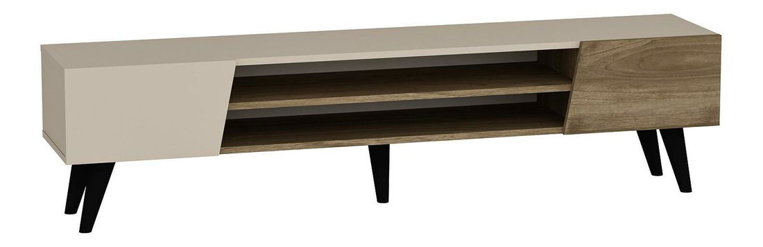 TV stolek/skříňka Pitudu (ořech + béžová)