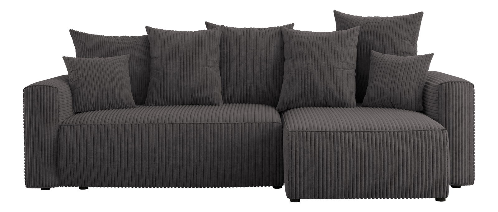 Rohová sedačka Denia (P) (šedočerná)