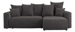 Rohová sedačka Denia (P) (šedočerná)