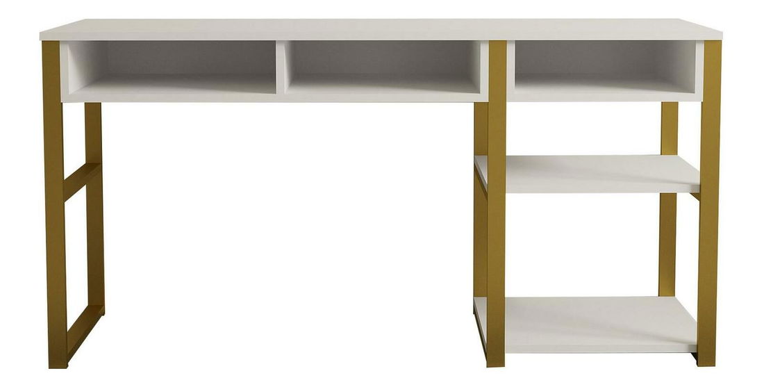 PC stolek Emiro (bílá + zlatá)
