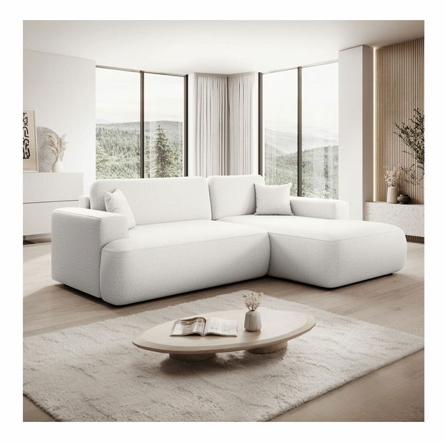 Rohová sedací souprava VARY (bílá) (P)