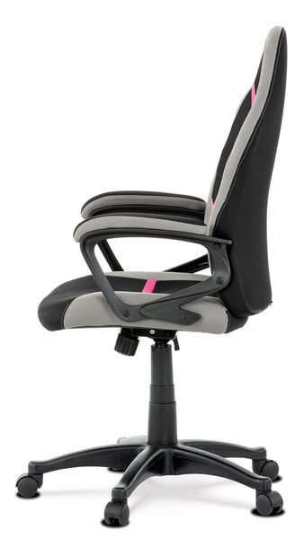 Kancelářská/herní židle Leira-L611-PINK (černá + šedá + růžová)