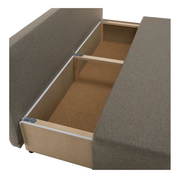 Rozkládací pohovka Elevo (hnědá) (s úl. prostorem)