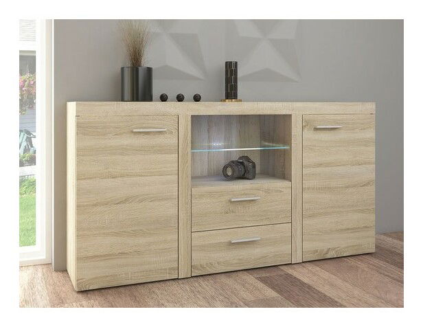 Vitrína Rodos (dub sonoma) (s osvětlením) *výprodej