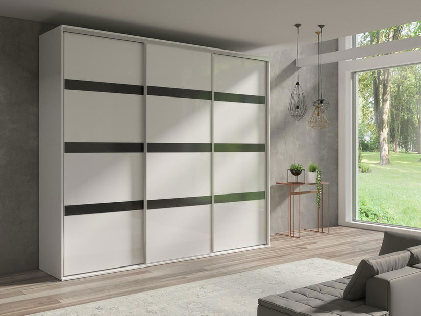 Šatní skříň s posuvnými dveřmi Gantera 3 E (bílá)