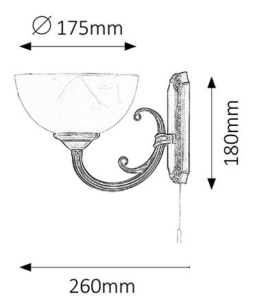 Nástěnné svítidlo Marlene 8541 (bronzová + rýžové kamenné sklo)