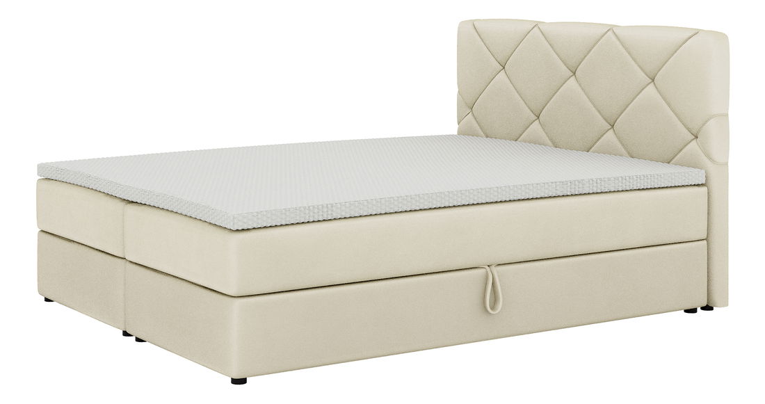 Boxspring postel 160x200 cm Karum (béžová) (s roštem a matrací)