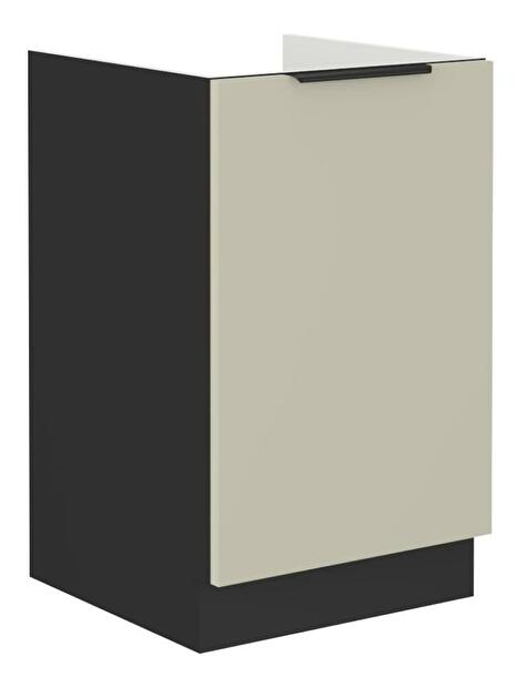 Dolní dřezová kuchyňská skříňka Arikona 50 ZL 1F BB (kašmír + černá)