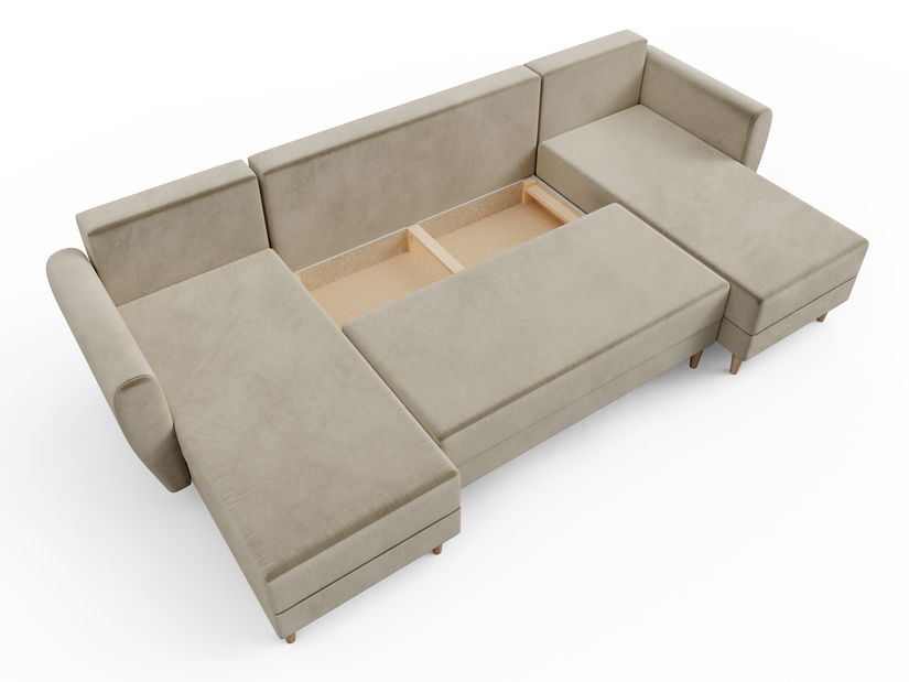 Rohová sedačka ve tvaru U Palermo (béžová) (P)
