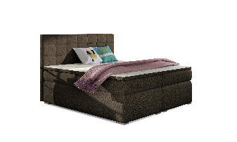 Kontinentální postel 140 cm Abbie (hnědá) (s matracemi)