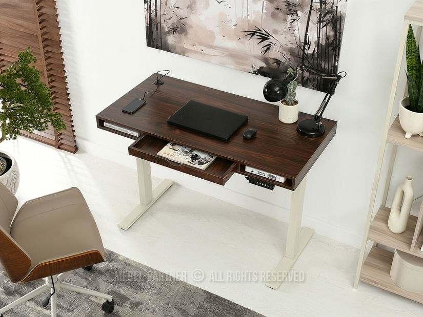 PC stolek Osto 120 (ořech + krémová)