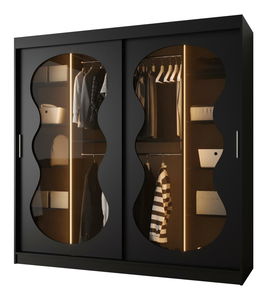 Šatní skříň 200 cm Boomer 3 (černá) (s osvětlením)