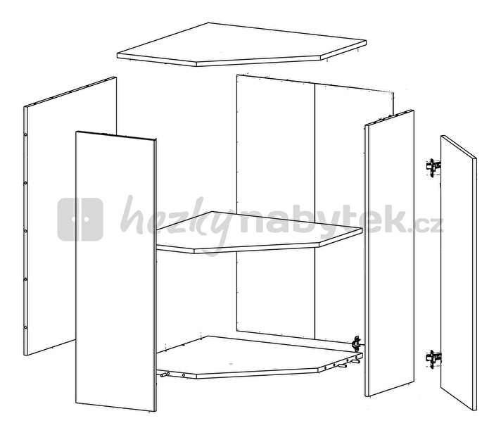Rohová skříňka BRW Komx KOM1DN/9/7