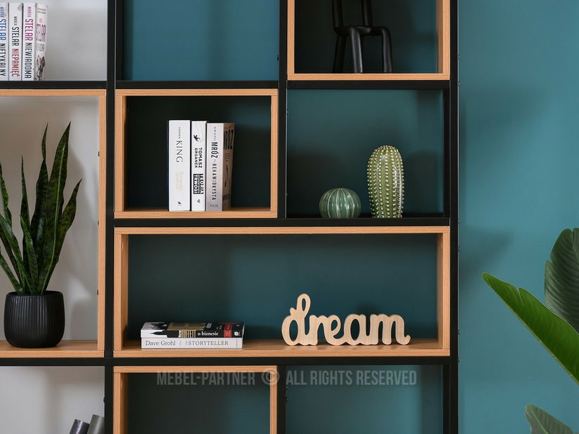 Regál Julia (dub + černá)