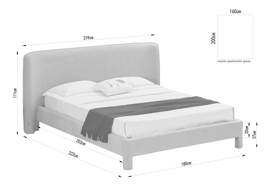 Manželská postel 160 cm Controladas 160 (béžová)