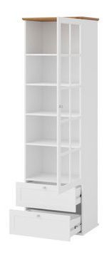 Vitrína Fritz 2SZ1D (bílá + dub lefkas) *výprodej