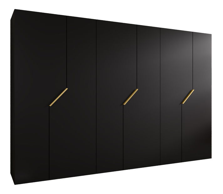 Šatní skříň Alaris 1 300 (černá + zlatá)