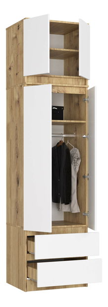 Nástavec skříně Desairado (dub artisan + bílá)