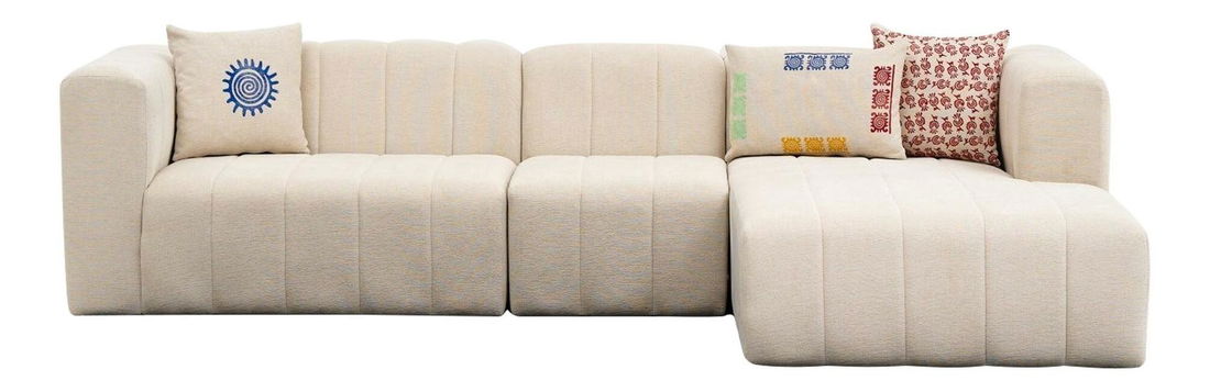 Rohová sedačka Beyzometta (P) (krémová)