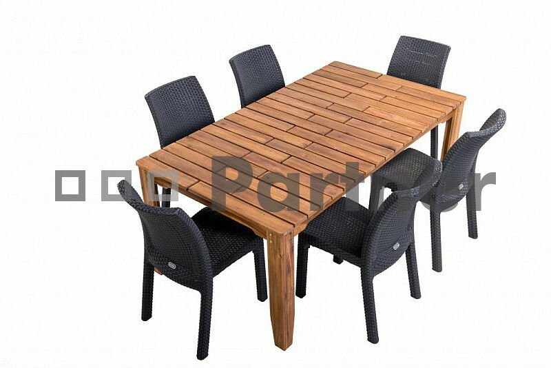 Zahradní nábytek Glasgow II. 1+6 aantracit (um. ratan)