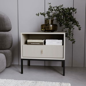 Noční stolek Militaba (kašmír + černá)