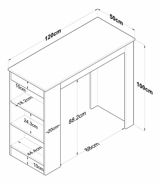 Jídelní stůl (pro 4 osoby) Jared 103 (Ořech + Bílá)
