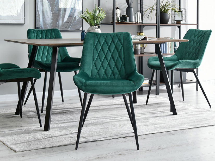 Židle Aron (zelená + chromová)