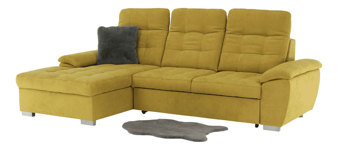 Rohová sedací souprava Evangelia (L) (hořčicová)