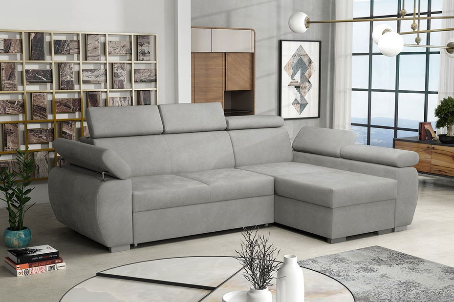 Rohová sedací souprava Gozo (střední šedá)