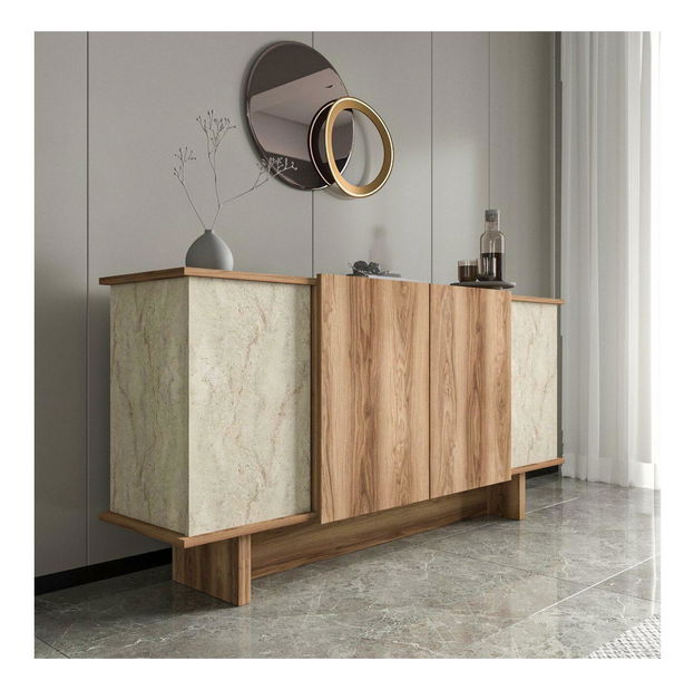 Skříňka Didus (travertin + ořech)