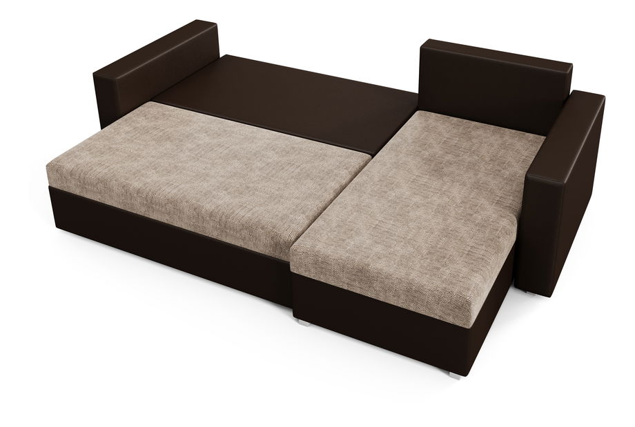 Rohová sedací souprava Hagoo (hnědá + slabohnědá) (P)