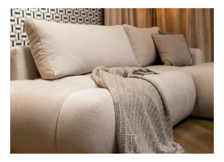 Rohová sedací souprava Ombre (P) (krémová + černá)