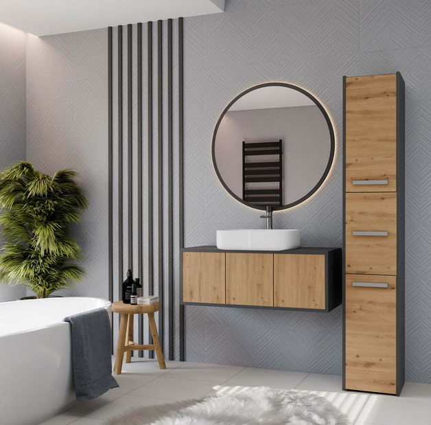 Koupelnová skříňka Samways 2 (antracit + dub artisan)