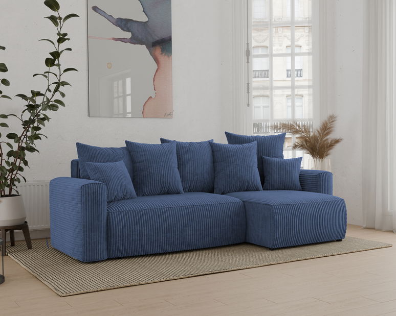 Rohová sedačka Denia (P) (tmavě modrá)