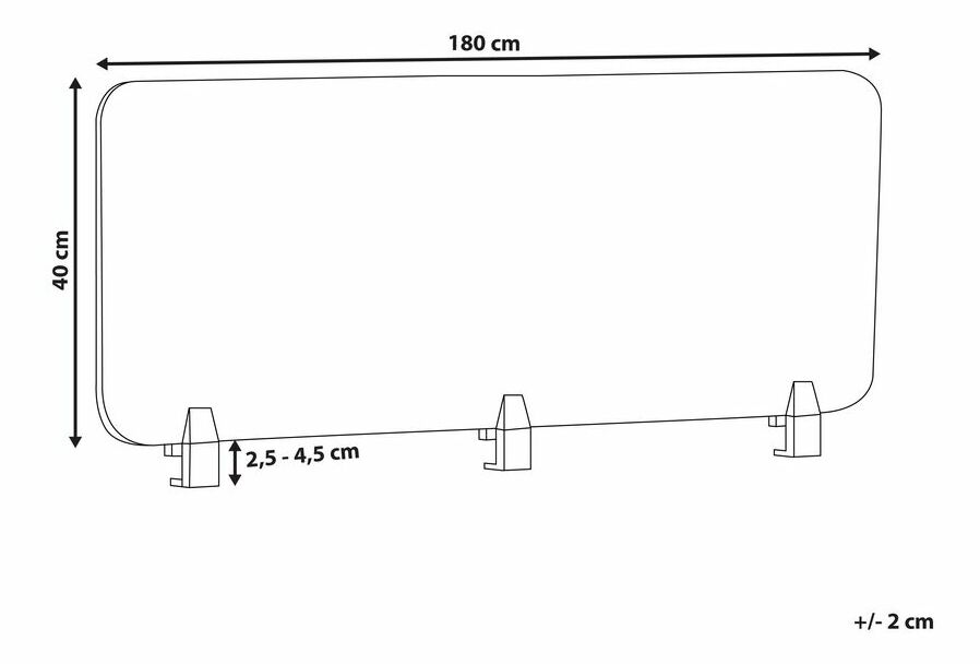 Přepážka na pracovní stůl 180 x 40 cm Walda (červená)