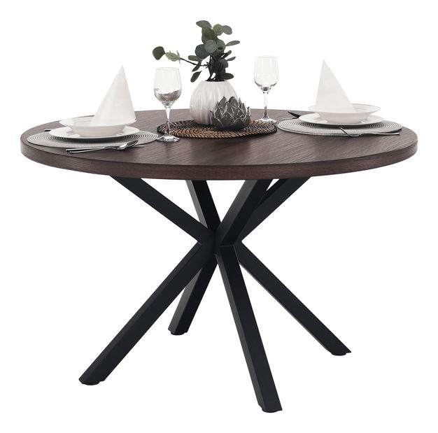 Jídelní stůl Marica (tmavě hnědá + černá)