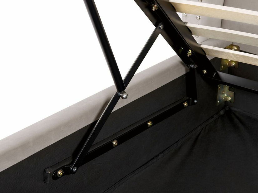 Manželská postel 160 cm Lubbka (šedá) (s roštem) (s úl. prostorem)