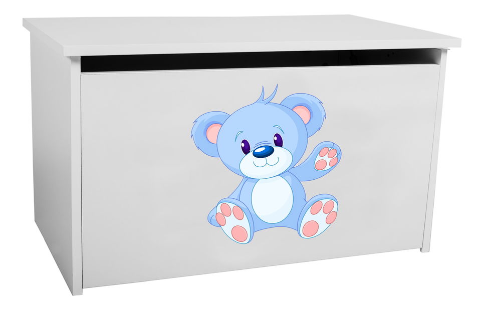 Úložný box pro děti Davina (bílá + medvídek)